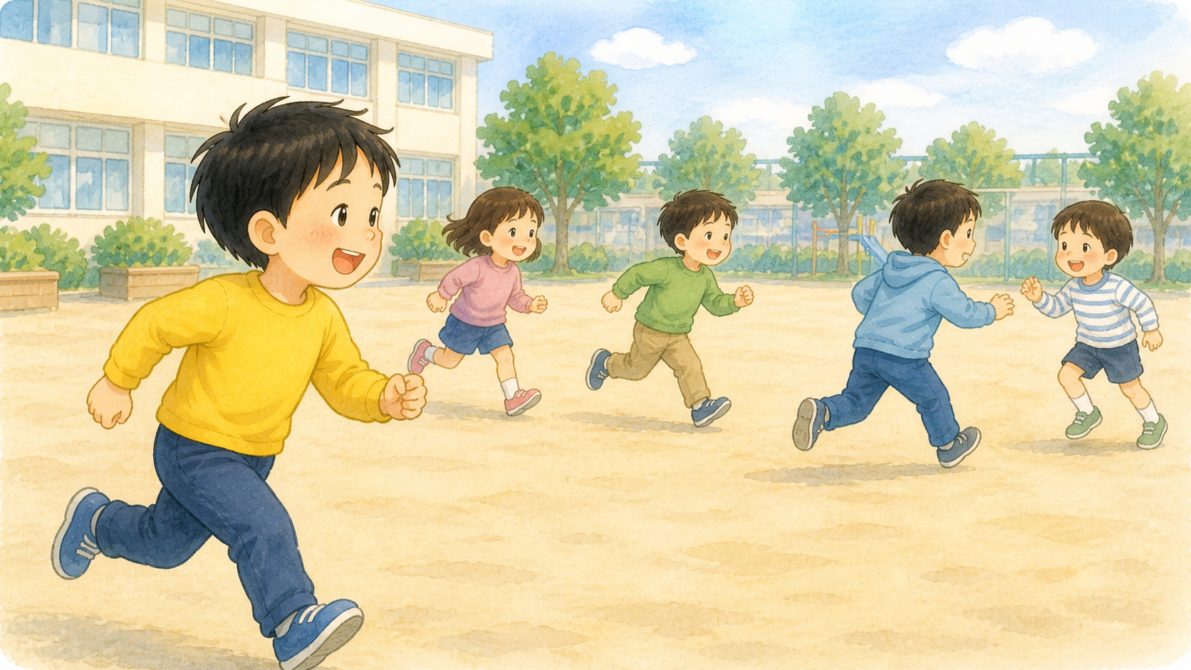 おにごっこがかわってモヤモヤの場面イラスト